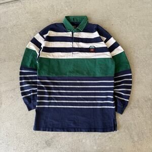 90s Mens Original Rugger Striped Mens Rugby Polo L